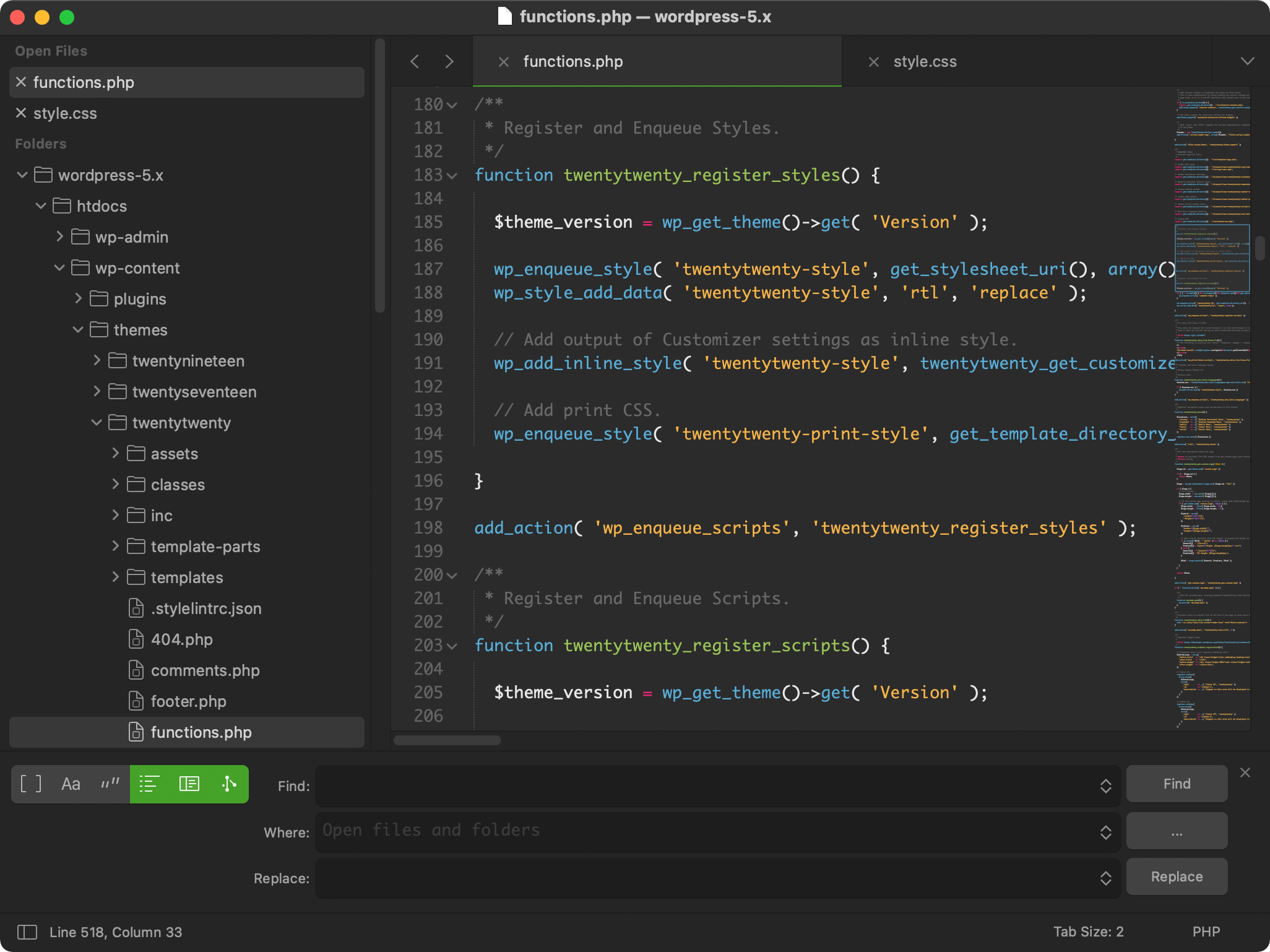 Gravity theme displayed in Sublime Text (screen shot)